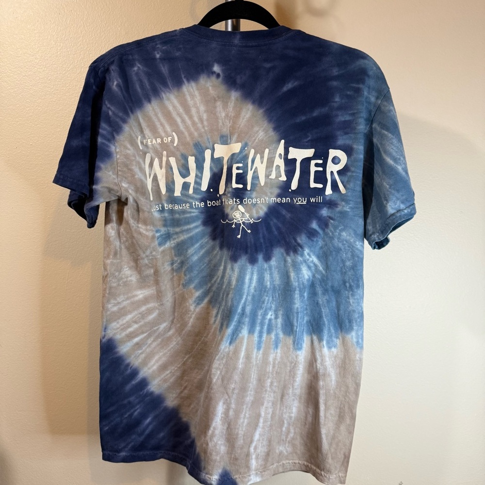 Whitewater Adventure Bound Kennebec River Blue and Gray Tie-Dye Tee - Picture 6 of 7